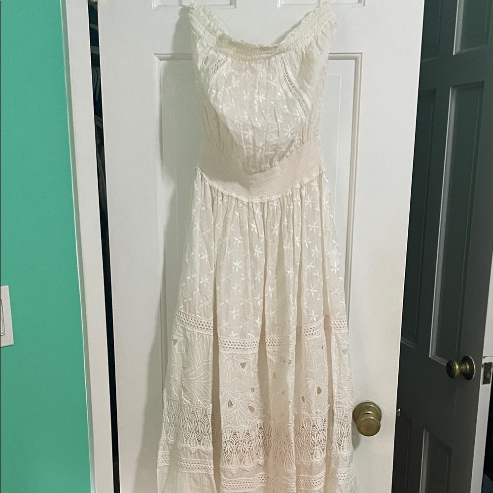 Ramy Brook Cream Lace Maxi Dress